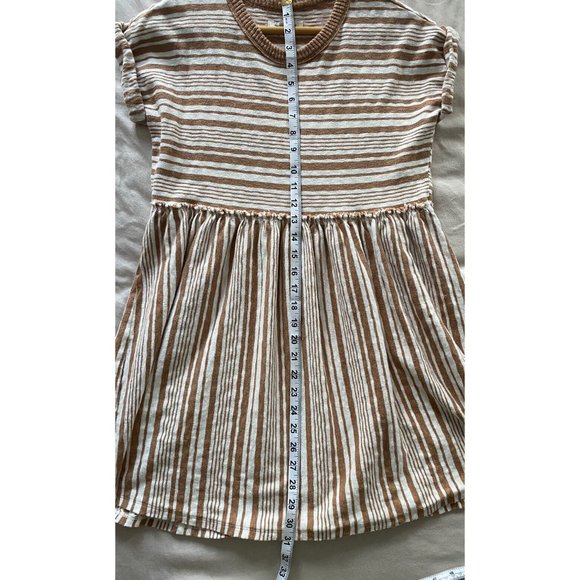 American Eagle Short Sleeve Mini Dress Brown And White Stripes XS - Picture 4 of 4